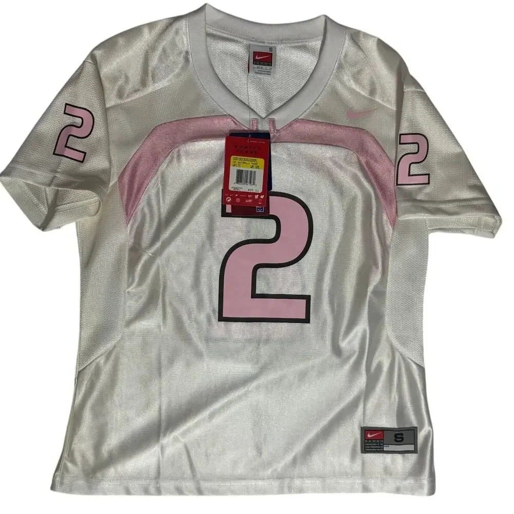 Nike Miami Hurricanes Women's #2 White and Pink Jersey - Size Small